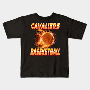 Vintage Basketball Colorful Cavaliers Beautiful Name Teams Kids T-Shirt